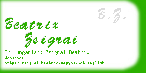 beatrix zsigrai business card